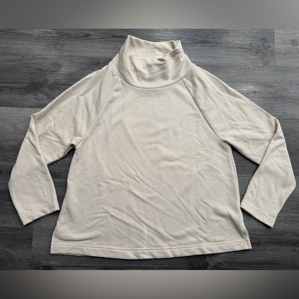 Lou & Grey Soft Cream Terry Turtleneck Sweater - Picture 3 of 8
